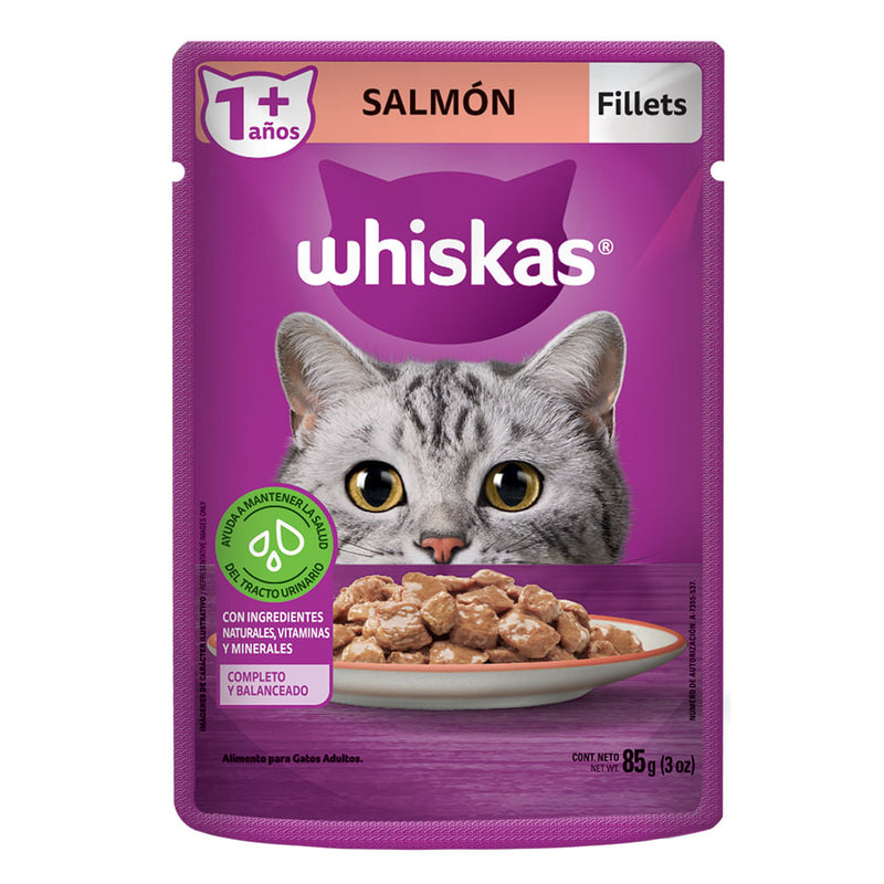 Alimento Húmedo Para Gato Whiskas Pouch Adulto Salmón