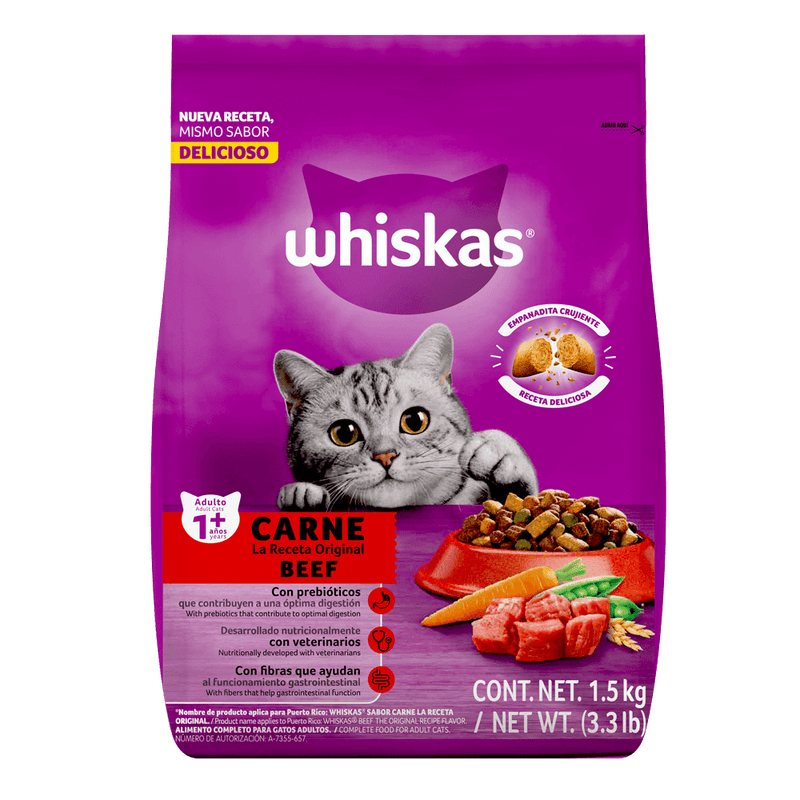 Alimento Whiskas Seco para Gatos Carne La Receta Original