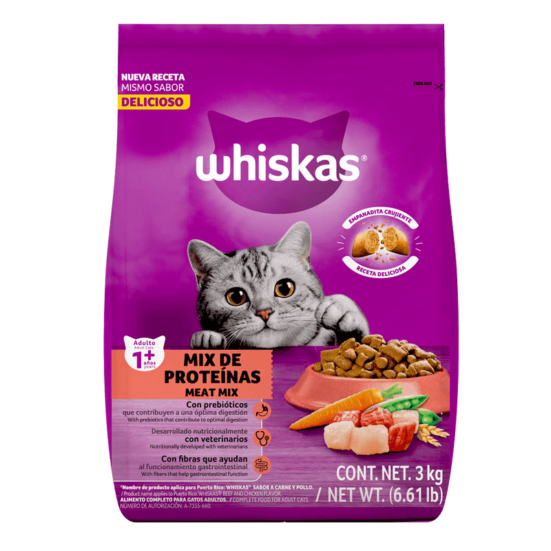 Alimento Whiskas para Gatos Mix de proteínas