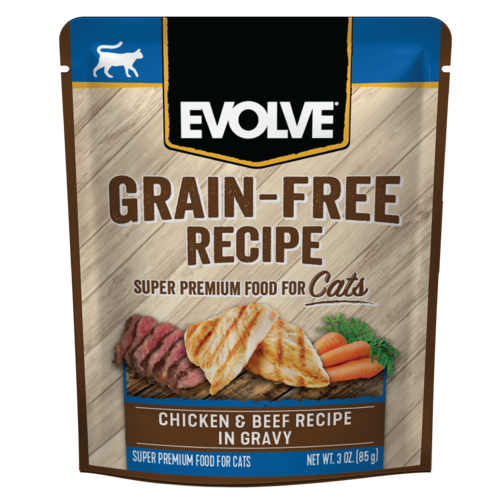 Alimento Húmedo para Gatos Evolve grain free chicken & beef