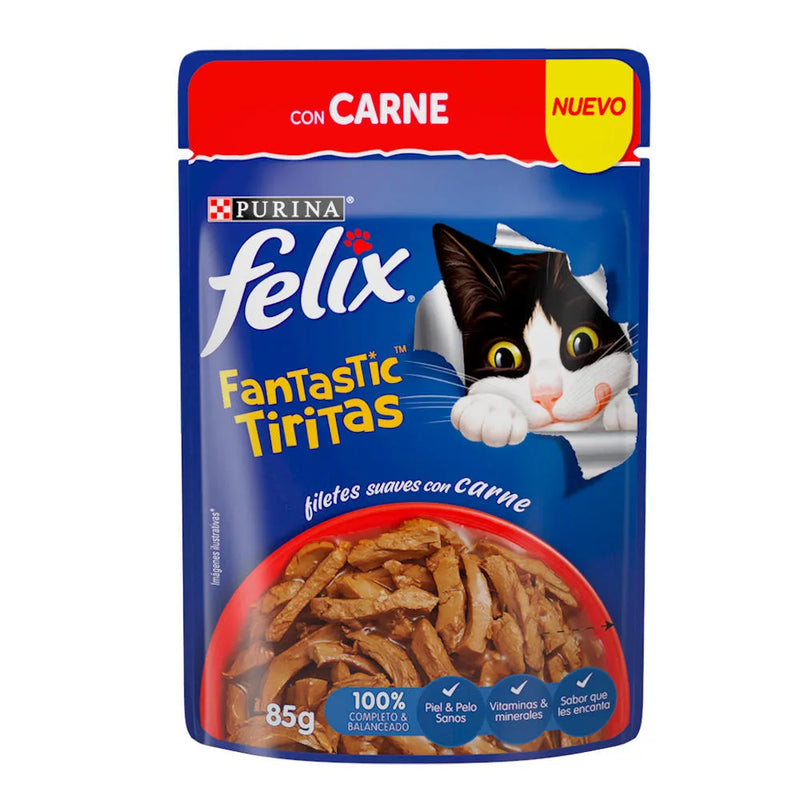 Alimento Húmedo Gato Felix Fantastic Tiritas De Carne