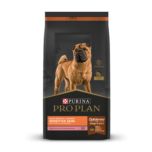 Alimento Pro Plan Sensitive Skin Para Perros Adultos Razas Medianas y Grandes